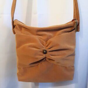 NEW Velvet texture Sueded Floral Bow Shoulder bag Purse Brown Cute Western Sling
